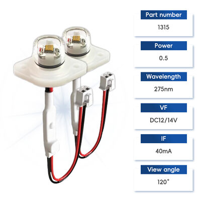 Hoge efficiëntie ECO Prijs UV UV-C DC12V UVC 275nm LED-module 0.5W 40mA IP68 DC24V Waterluchtzuiver 6-10mW