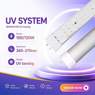UV-buis Multi-formaat Hoge Erythemale Output 365Nm UV-buis met Complete Industrie Certificeringen UV-zonnebankbuis 100W 120W