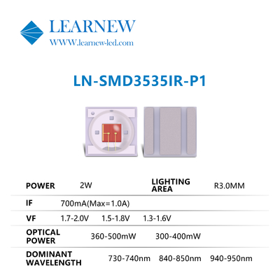 3535 2w 730nm 950nm IR LED-chips lange levensduur met supervermogen voor IR-serie