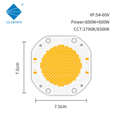 600w+600w Dual Color Cob Led Chip 7575 Dimmable 2700-6500k 54v 60v Voor fotografie licht
