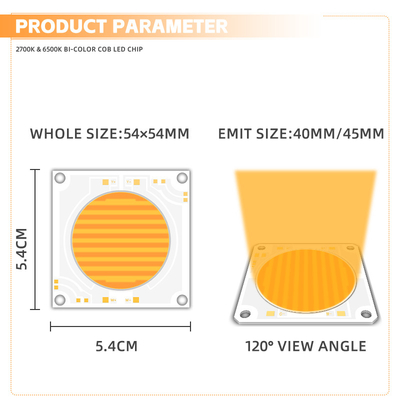 5454 Bi-Color 2700k 6500k Cct High Power 1500w 200w Cob Led Chip Module voor Fotografie Lamp