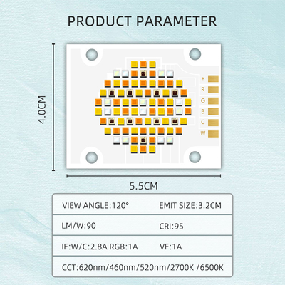 180W Vijfkleurige COB LED-chips RGBCW High Power LED-chip VF 24V EMIT Grootte 32mm Outlet