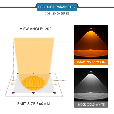High Power COB LED Chip 1200W Bi kleur 2800k 6500k LED COB Chip voor fotografische lamp