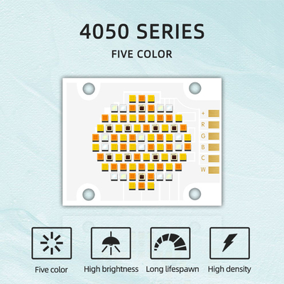 Hoge efficiëntie LED-chip 4050 Grootte 2700k 6500k 180w Vijfkleurige COB LED-chips