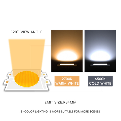 Dimming 72V 75V Dual Color 300W+300W Constant Spanning COB LED 4055 Bi Color 2700k 6500k 95ra Led voor spoorlamp