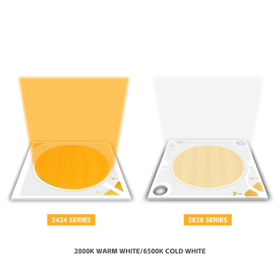 2424 Bicolor COB LED CCT 2700k tot 6500k Hoge CRI95 COB LED Chip Reflector Vorm R21mm 40W+40W 100-110lm/w 1.1A 36-38V COB lichten