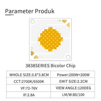 High Density COB LED Chip 3838 200W CRI97 2700-6500K Fotografie licht