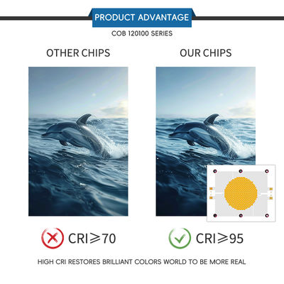 Hoge efficiëntie COB LED-chip met 10000 werkuren, 120° kijkhoek en Algainp-materiaal voor podium- en fotografielampen