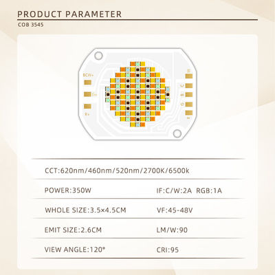 350W RGBWW 5 in 1 Kleuren COB LED Chip met 45-48V Ingangsspanning en 120° Kijkhoek voor Fotografie Verlichting