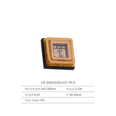 8-12mW 0.5w 3535 Verdiepte UVC 120 Grade 270-280nm UV Ultraviolet UVC Led Diodemodules