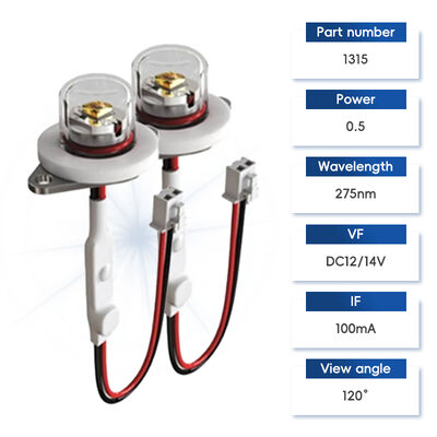 Hoge efficiëntie ECO Prijs UV UV-C DC12V UVC 275nm LED-module 0.5W 40mA IP68 DC24V Waterluchtzuiver 6-10mW
